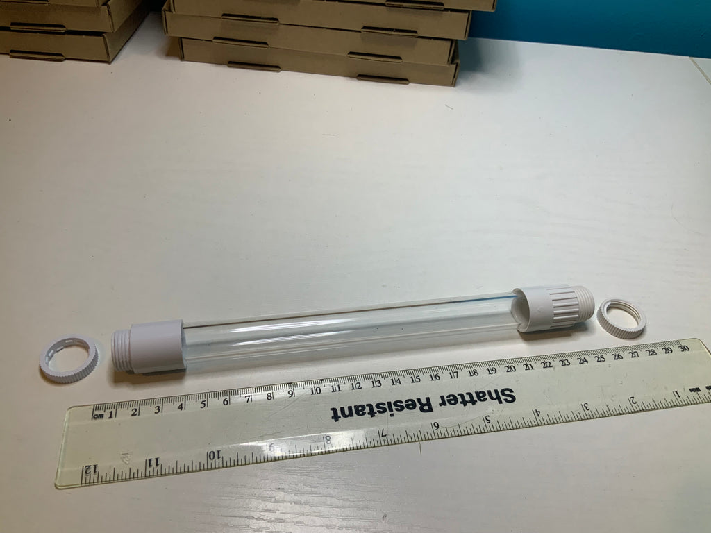 Pod and Cubez adapter white x2 with rigid 20mm O/D tubing 20cm long